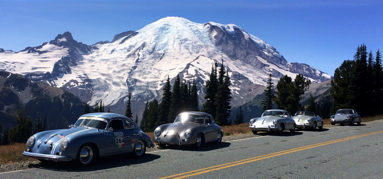 An image of Porsches